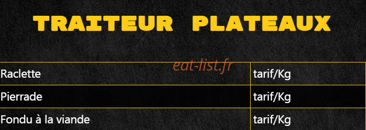 Carte et menu de La rosticceria à Bonnay — Traiteur plateaux