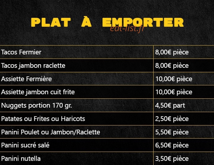 Carte et menu de La rosticceria à Bonnay — Les plat a emporter