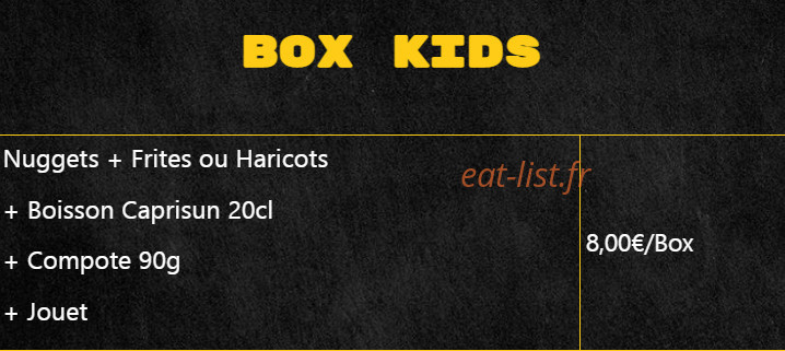 Carte et menu de La rosticceria à Bonnay — box kids
