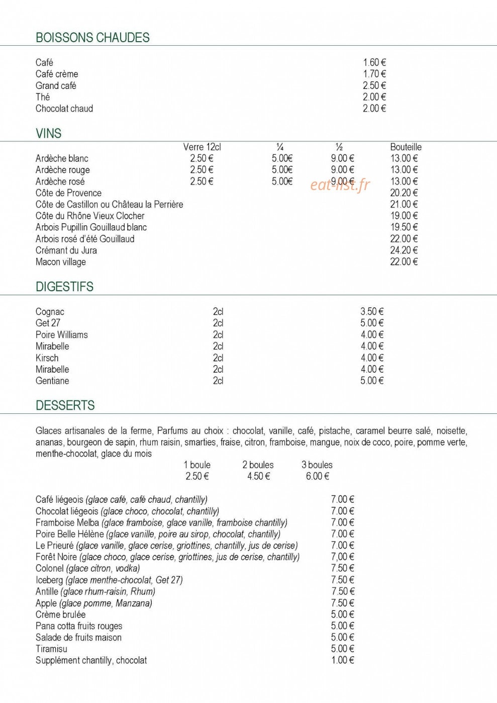 Le Relais du Prieuré — carte page 2