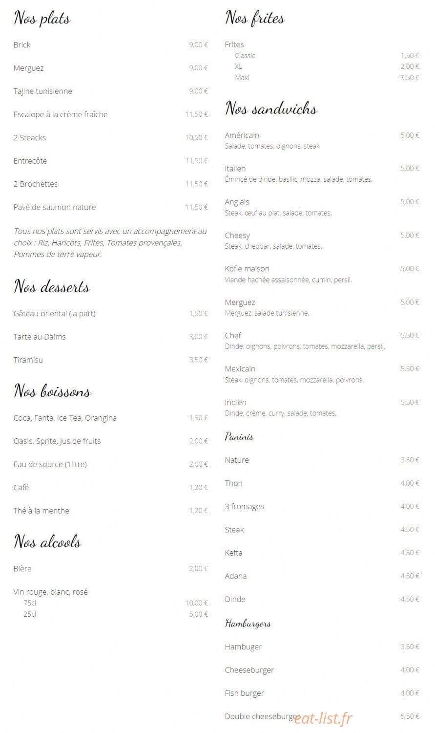 Aux délices de mes fils — carte page 2