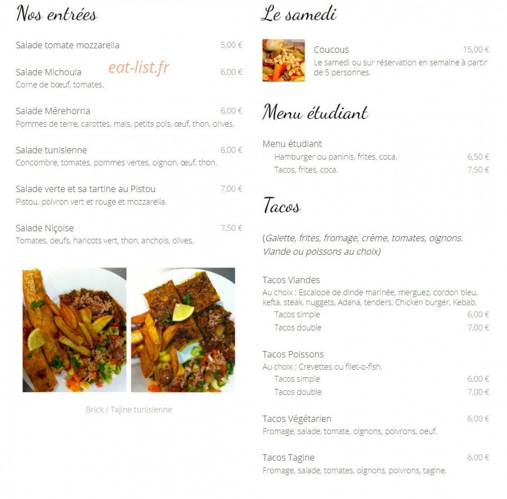 Aux délices de mes fils — carte page 1