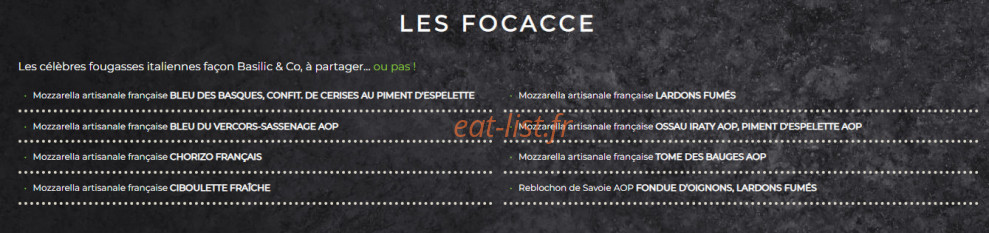 Basilic & Co — carte page 2
