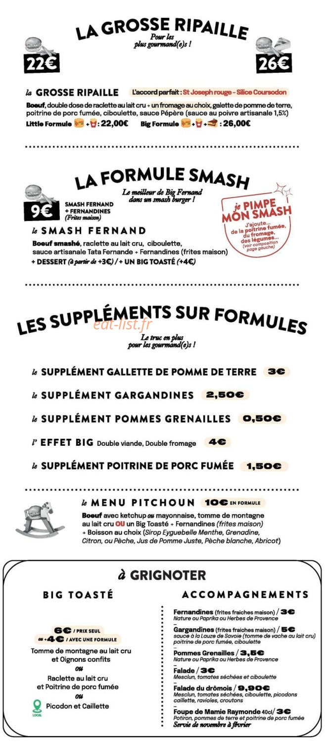 Big Fernand — carte page 4