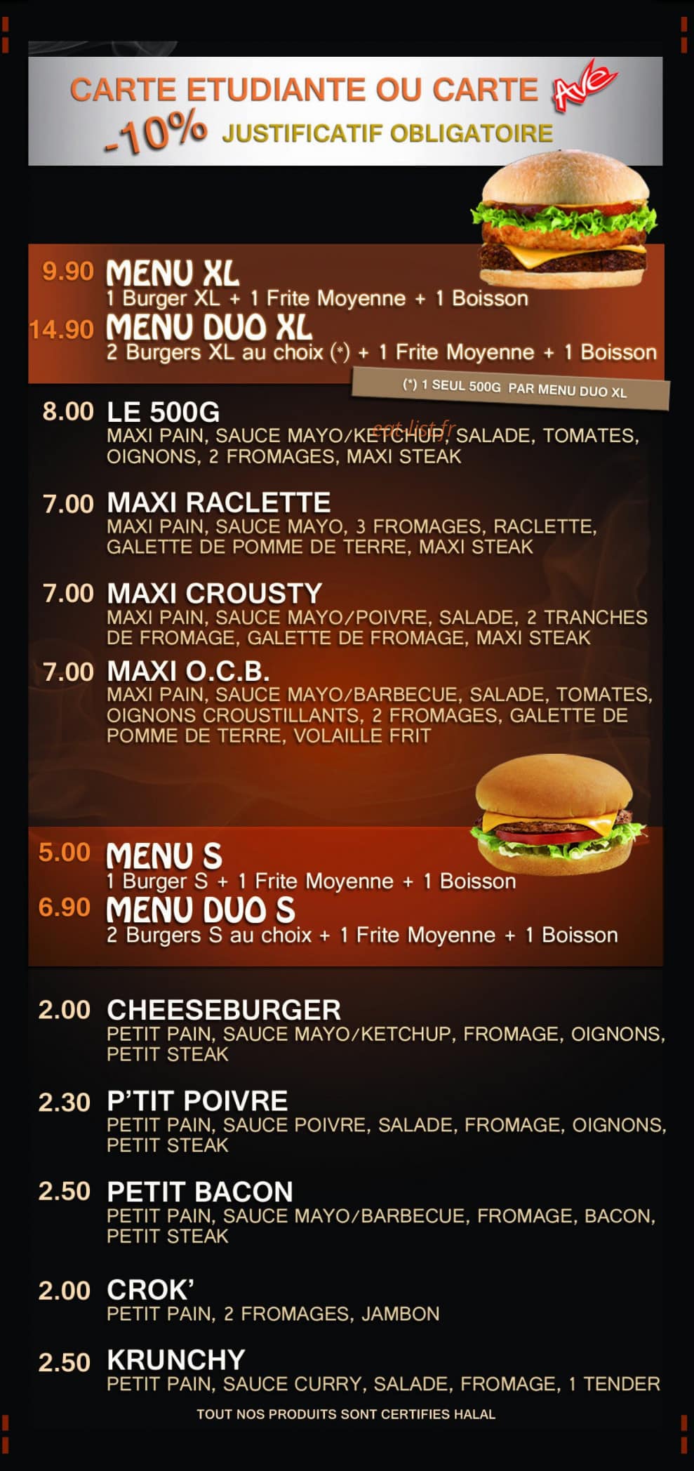 Burger Food — carte page 2
