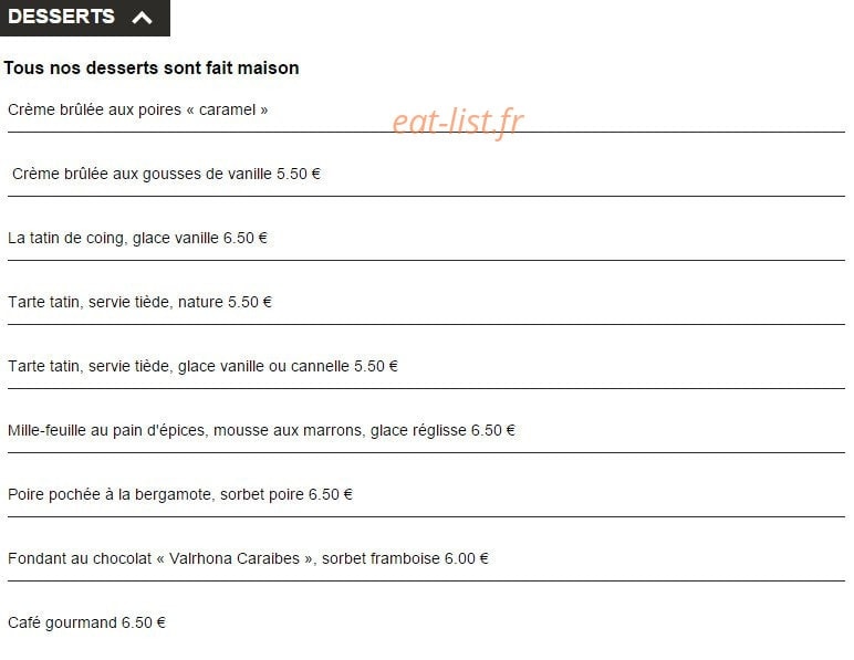 Café Le Victor Hugo — carte page 2
