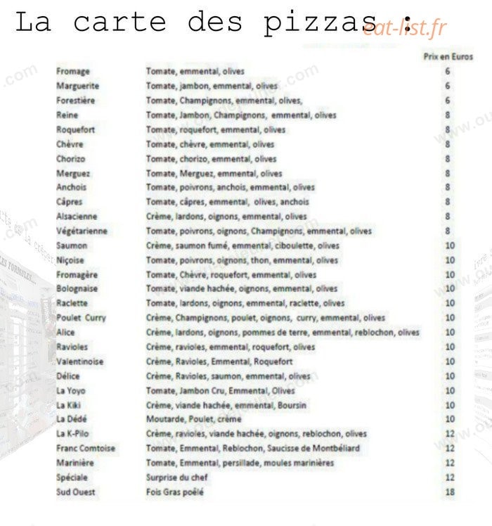 Carrement Crêpe & Pizza — carte page 2