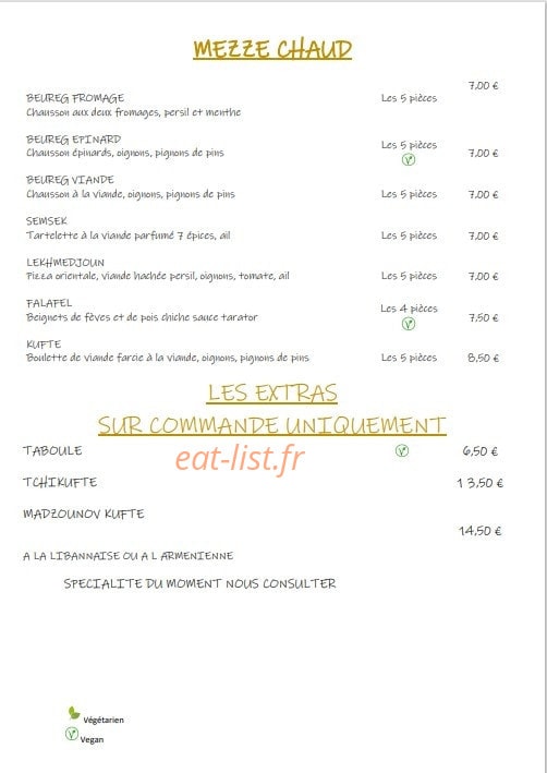 Chez Gayane — carte page 3