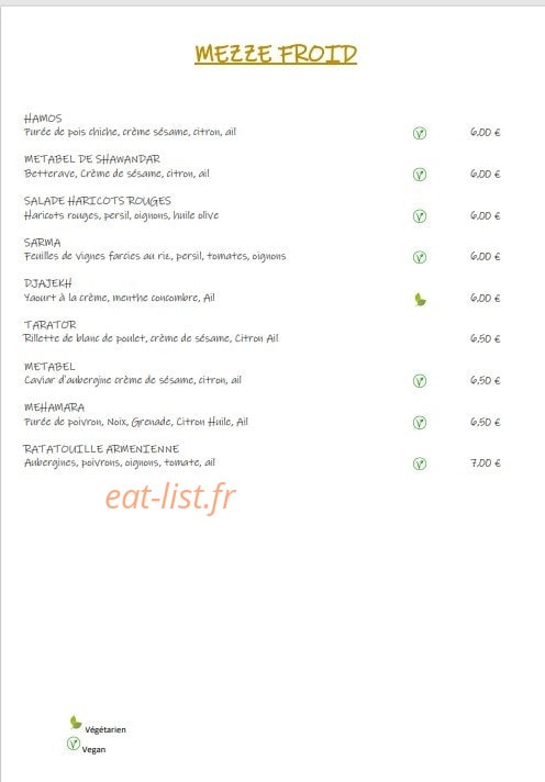 Chez Gayane — carte page 4