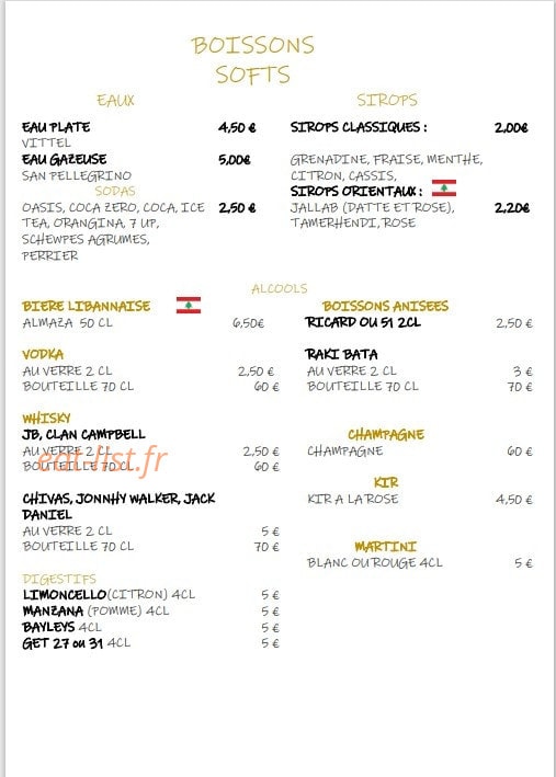 Chez Gayane — carte page 6