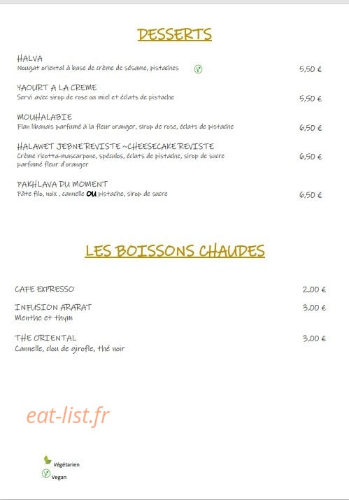 Chez Gayane — carte page 5