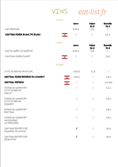 Chez Gayane — carte page 7