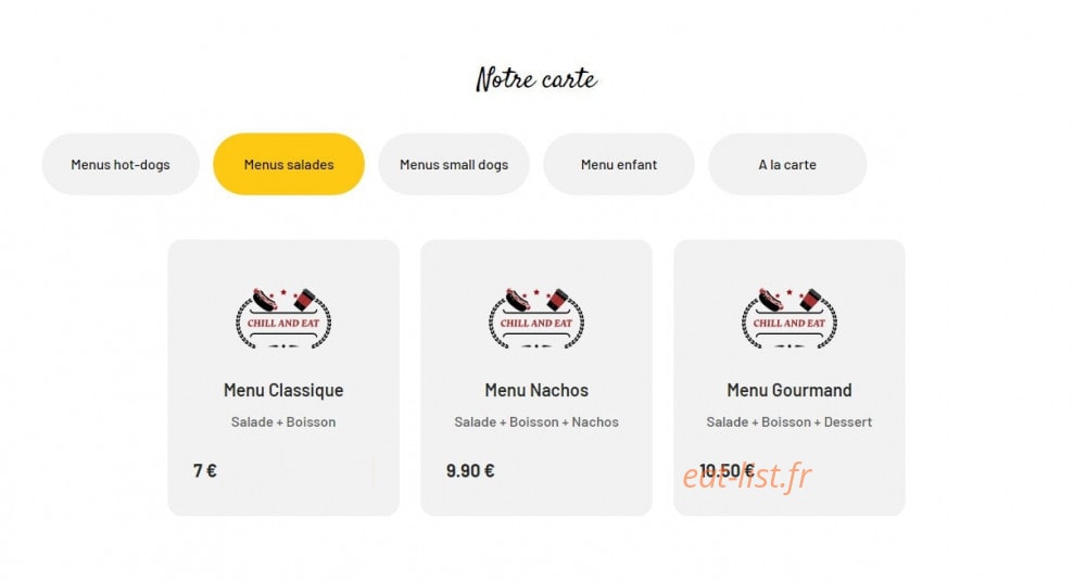 Chill and Eat — carte page 2