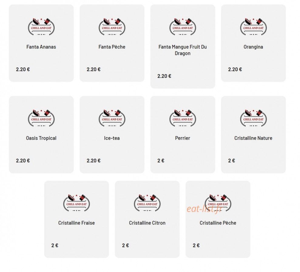 Chill and Eat — carte page 8