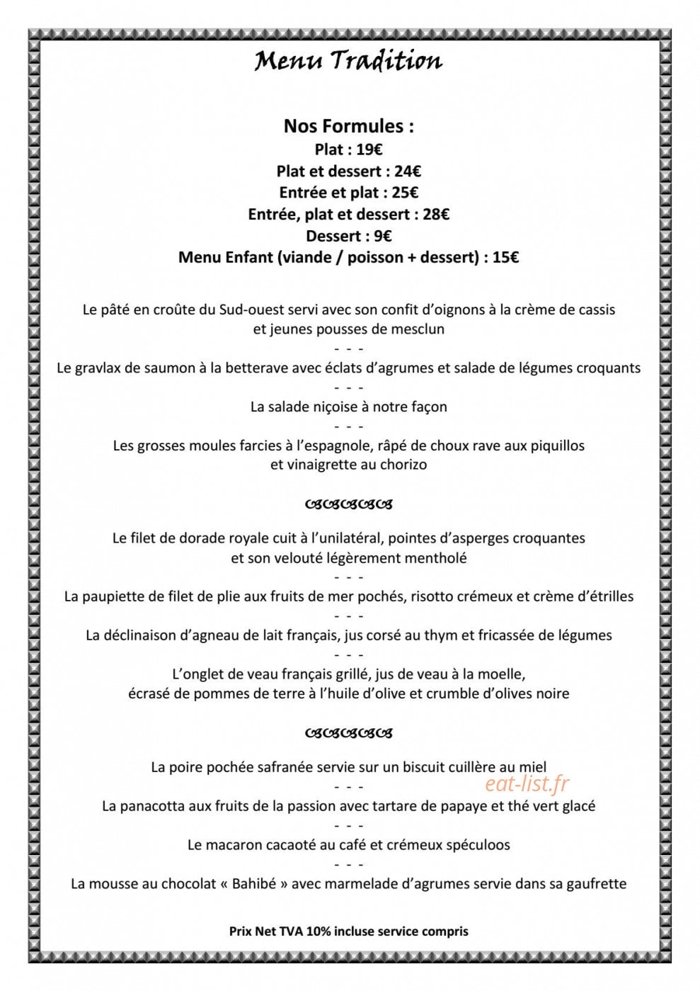 Clos Syrah — carte page 1