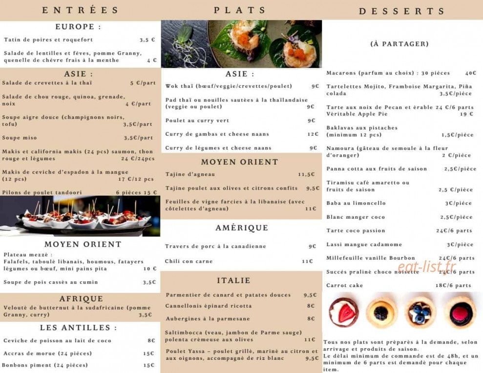 Come & Cook — carte page 2