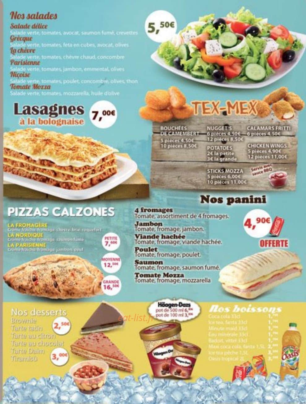 Délice Pizza — carte page 2