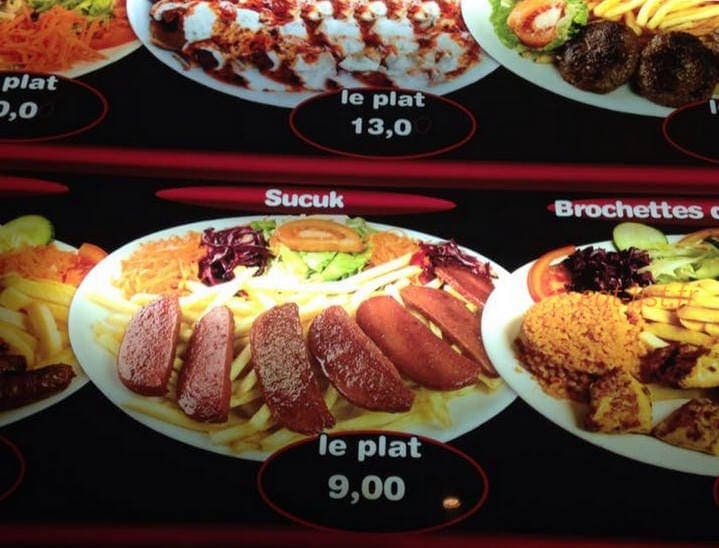 Iskender Kebab — carte page 1