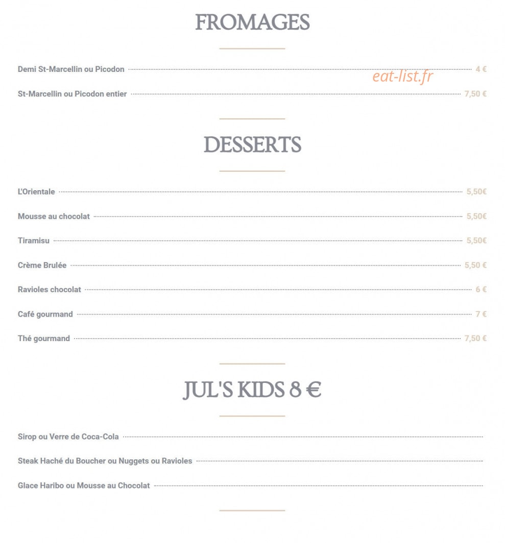Jul's — carte page 3