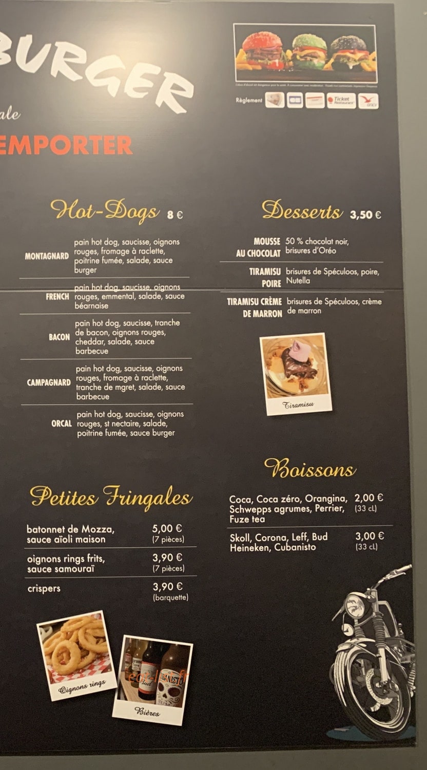 L'Atelier du burger — carte page 2