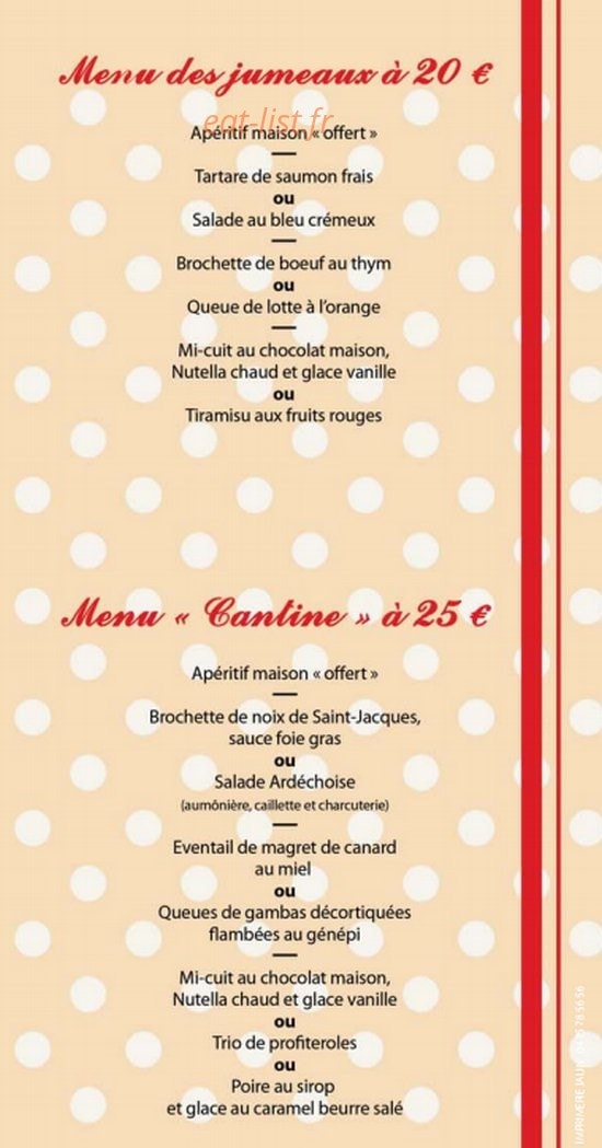 La Cantine — carte page 2