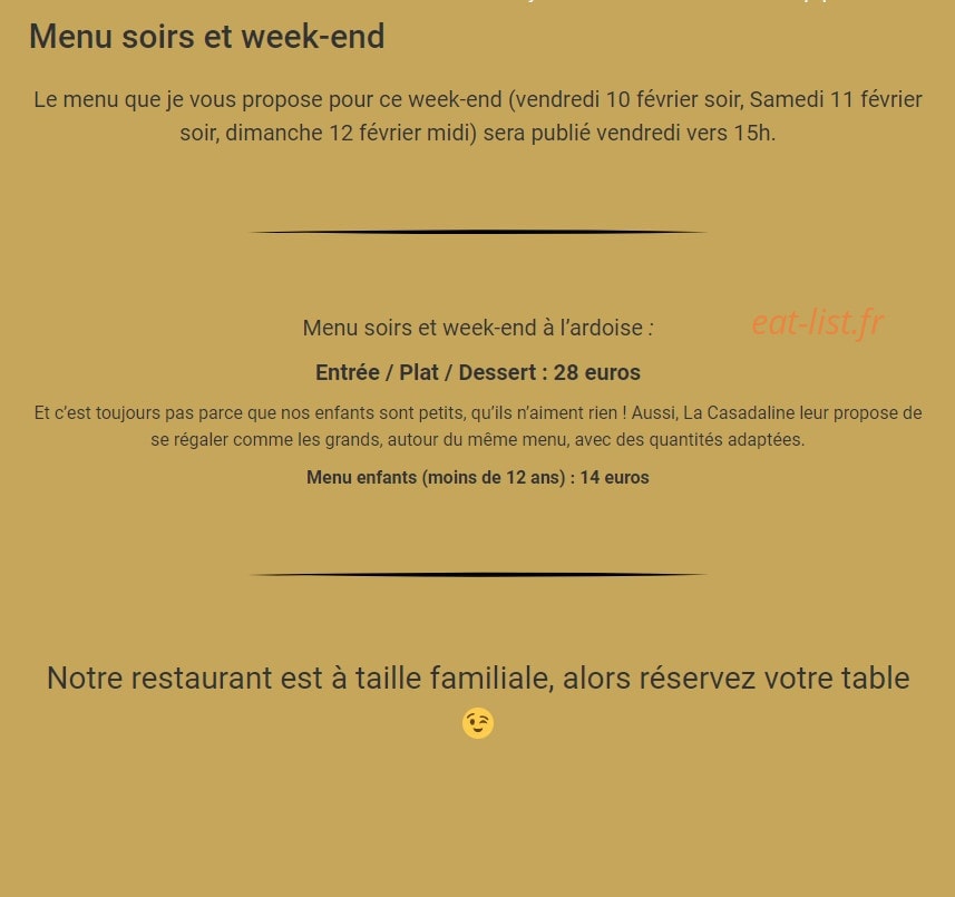 La Casadaline — carte page 2