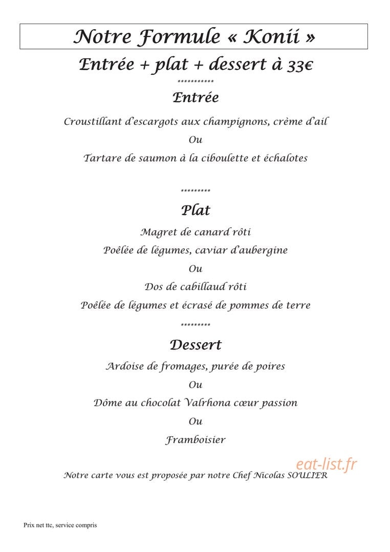 La Cuisine — carte page 1