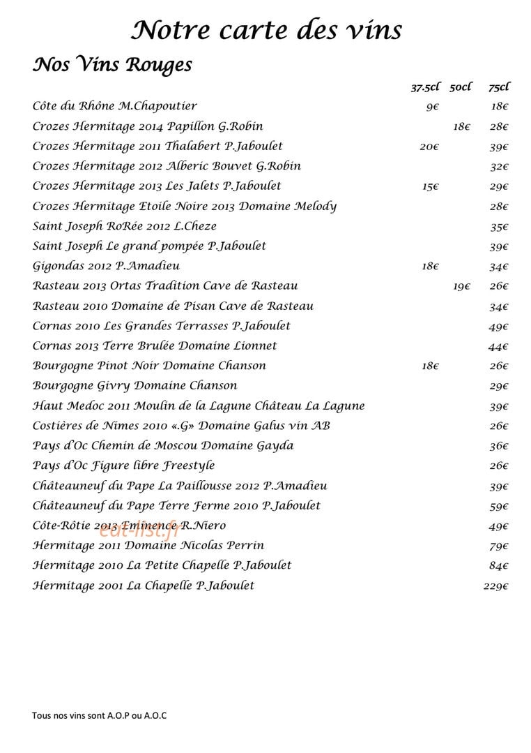 La Cuisine — carte page 7