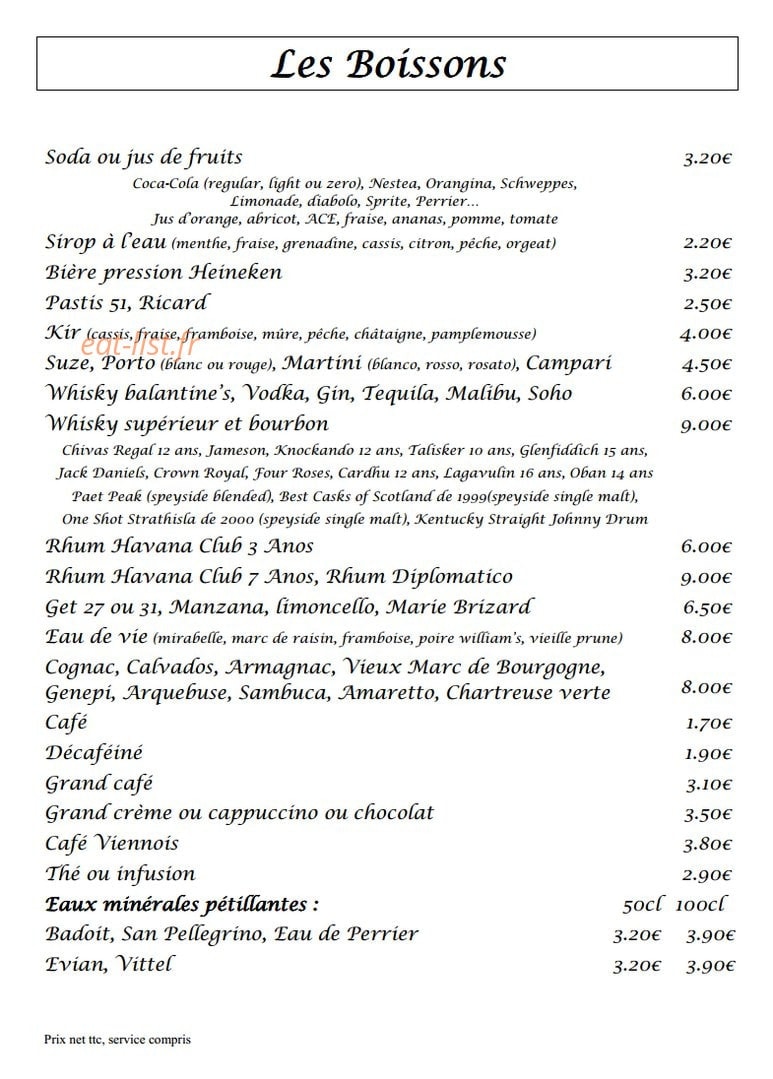 La Cuisine — carte page 5