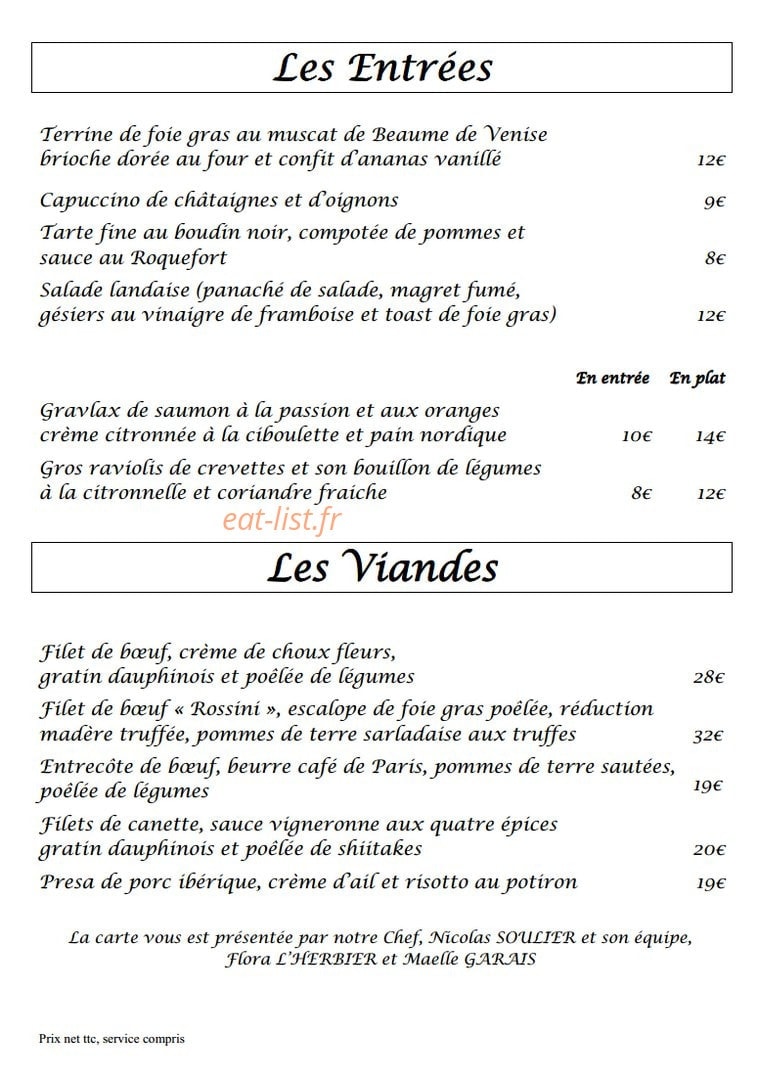 La Cuisine — carte page 3