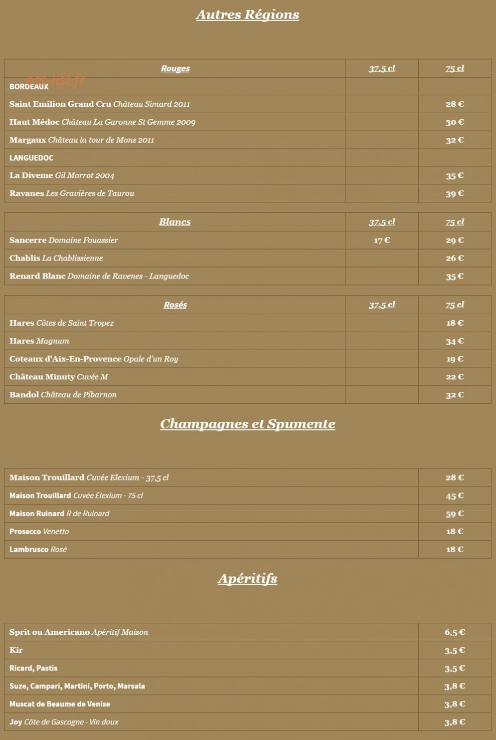 La Strada — carte page 10