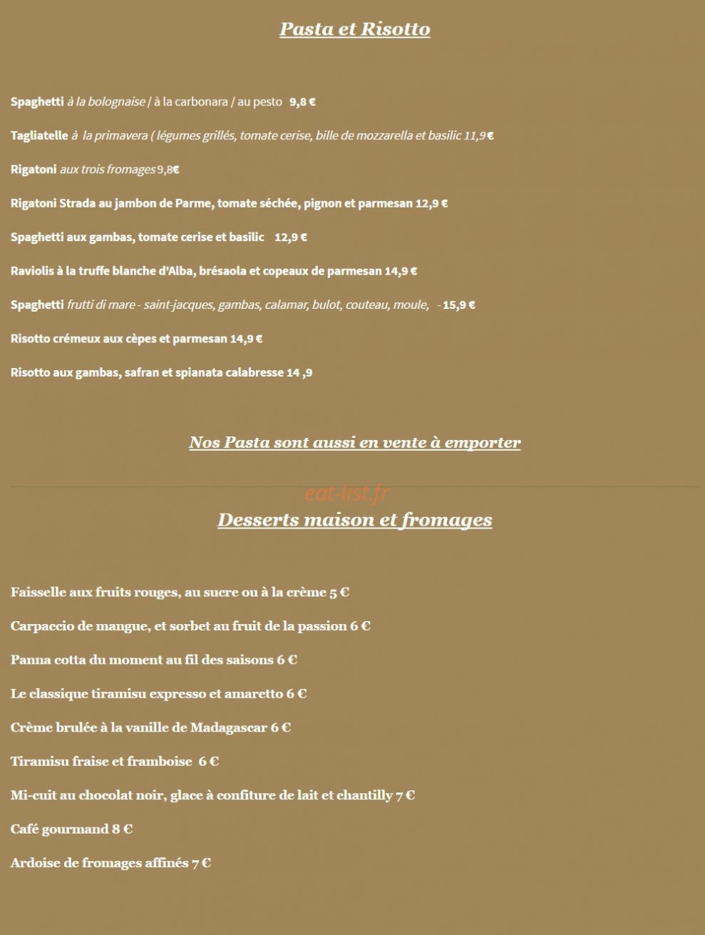 La Strada — carte page 4