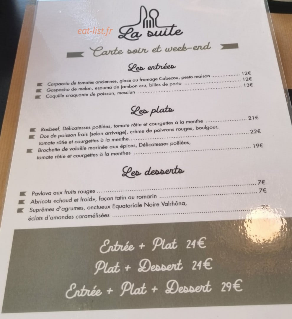 La Suite — carte page 1