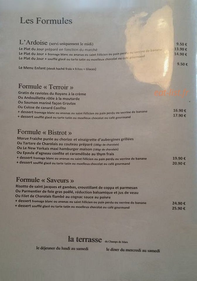 La terrasse du champ de mars — carte page 2