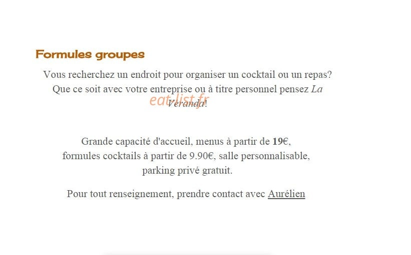 La Véranda restaurant — carte page 3