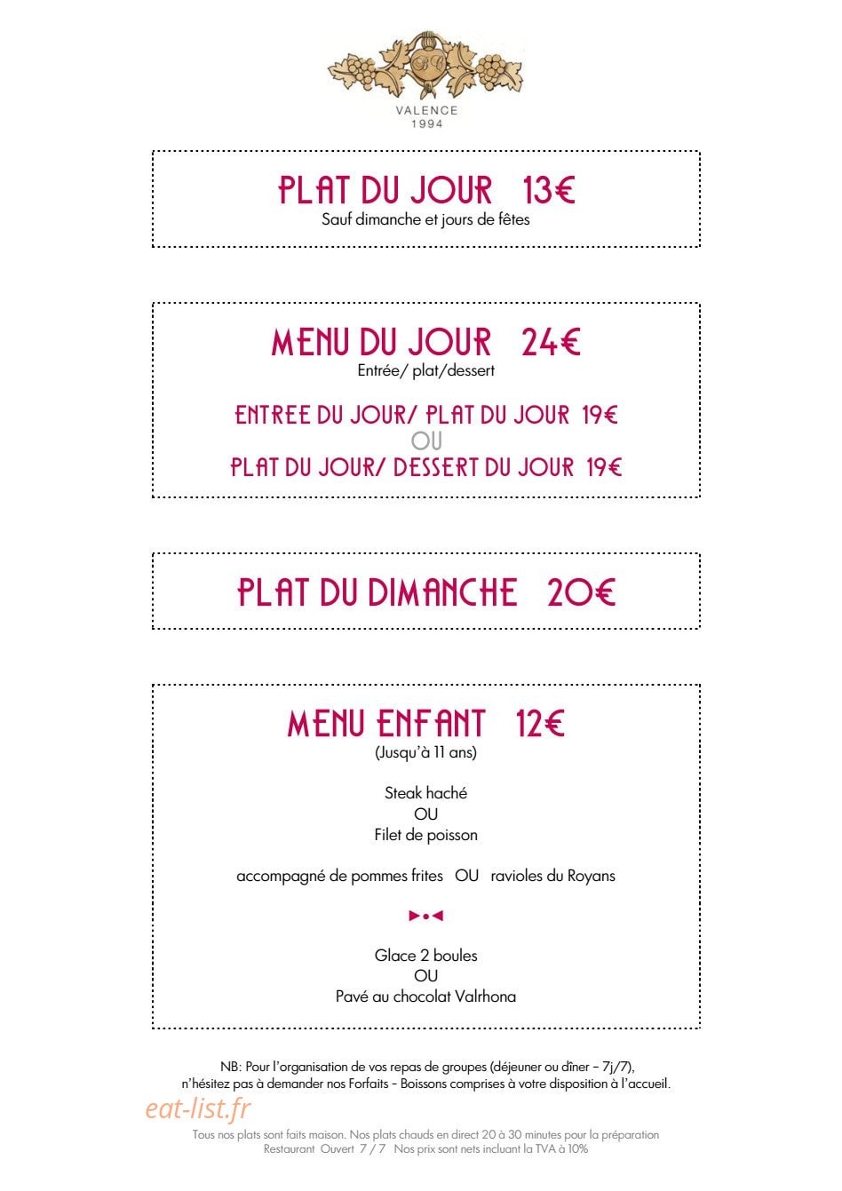 Le bistrot des clercs — carte page 2