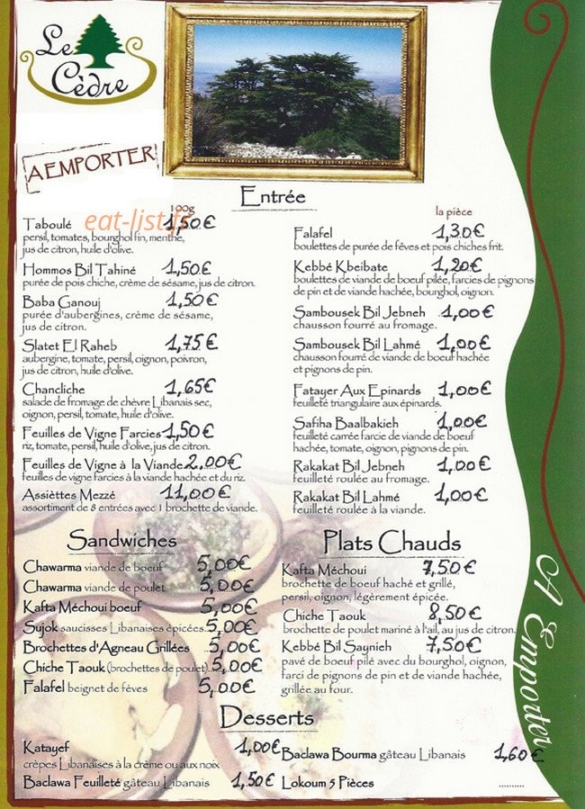 Le Cèdre — carte page 5