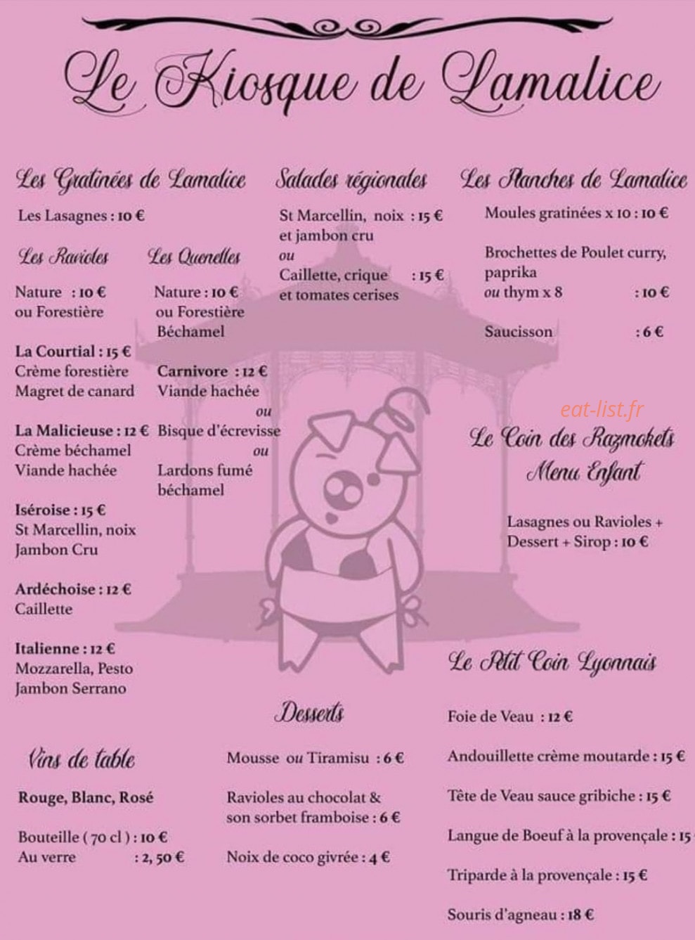 Le Kiosque De Lamalice — carte page 1
