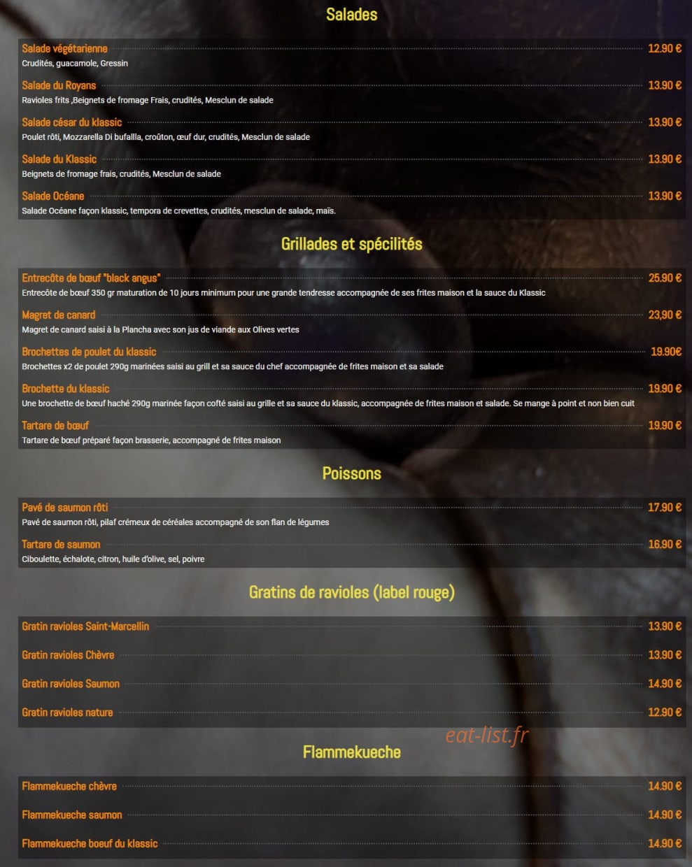 Le Klassic — carte page 1