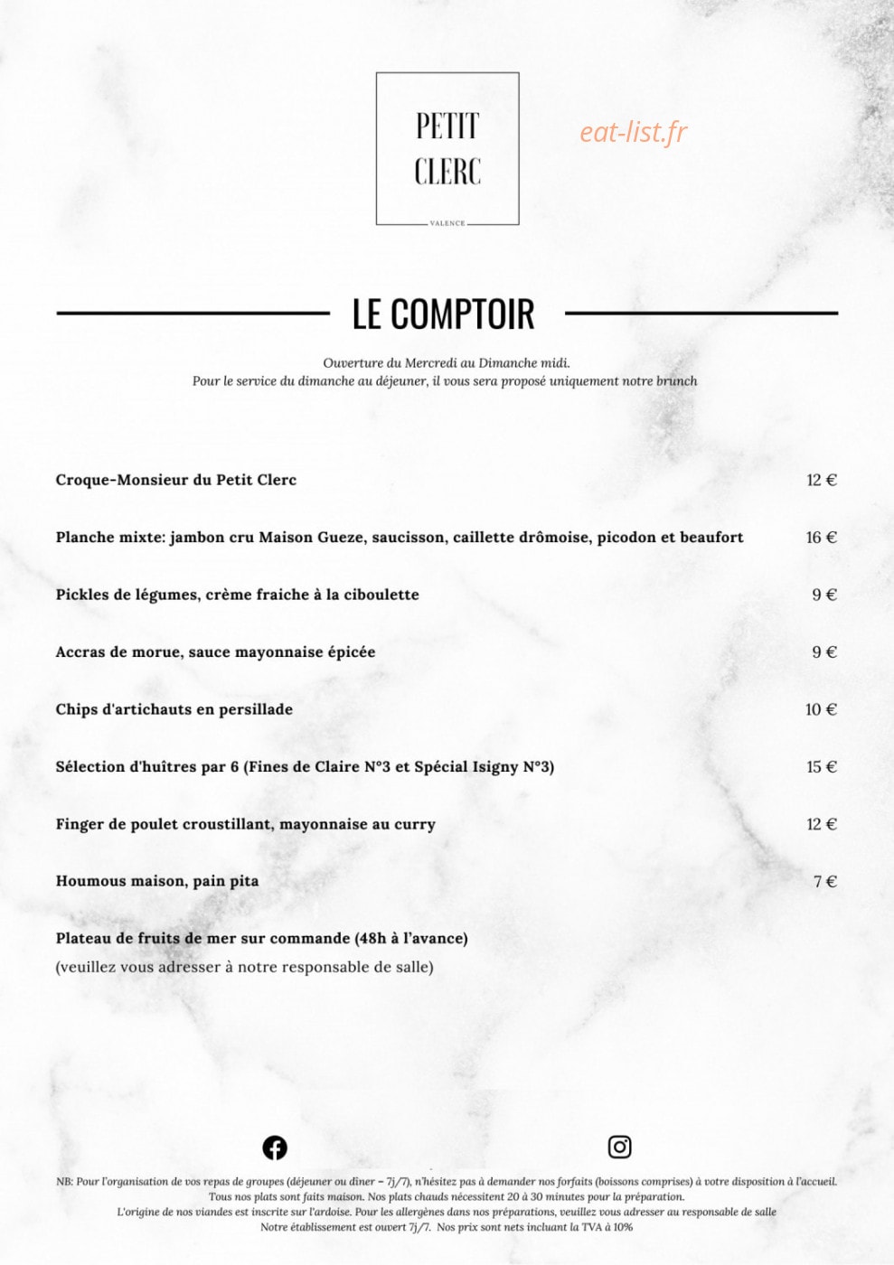 Le Petit Clerc — carte page 2