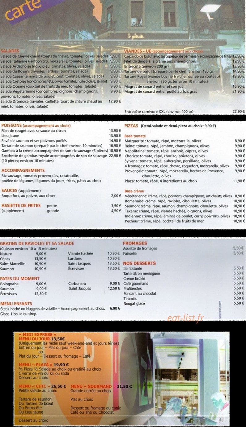 Le Plaza Valence — carte page 1