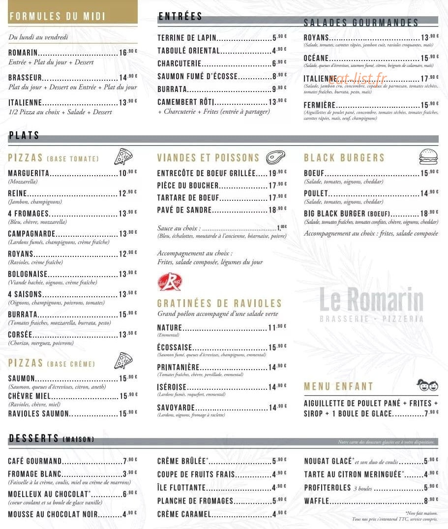 Le Romarin — carte page 1