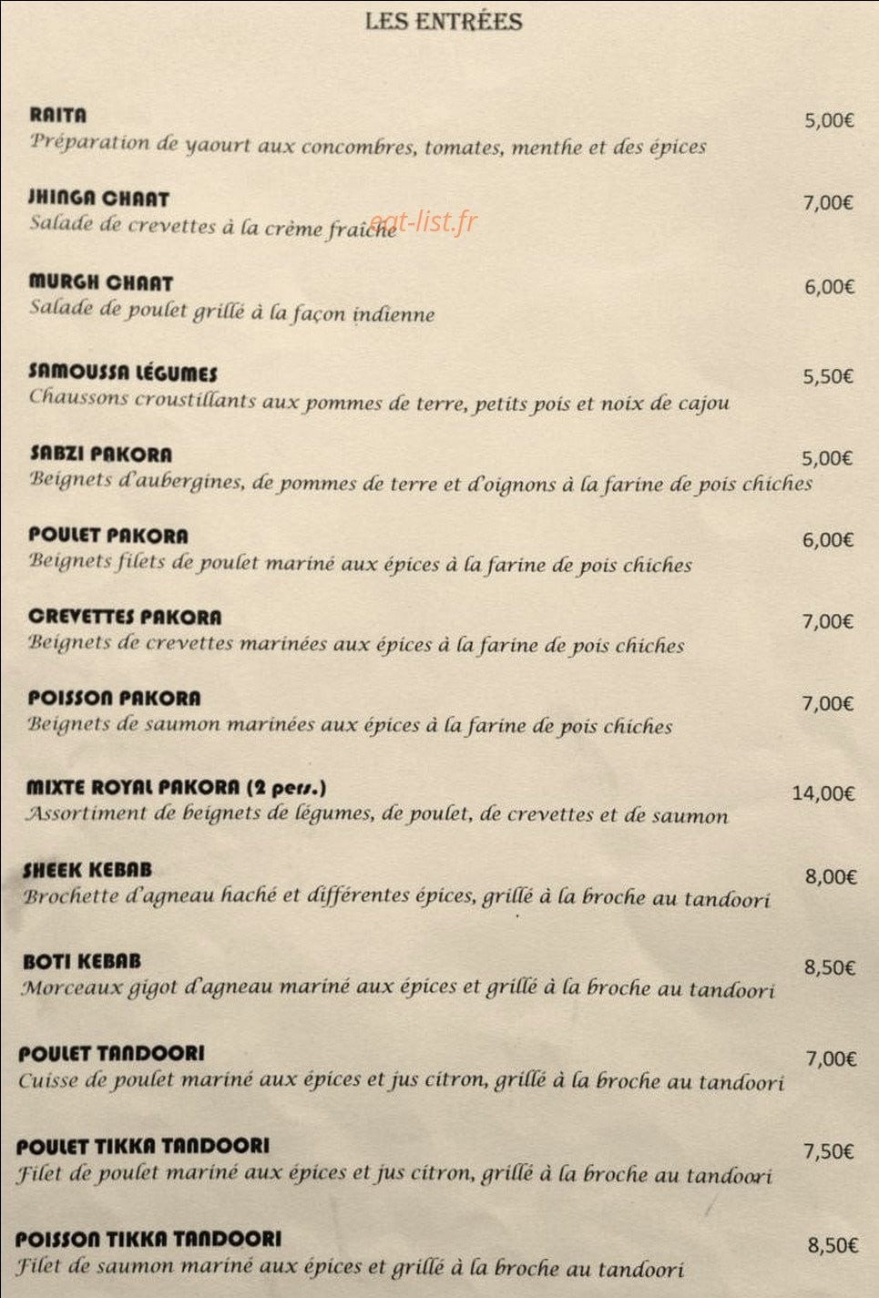 Le Shalimar — carte page 3