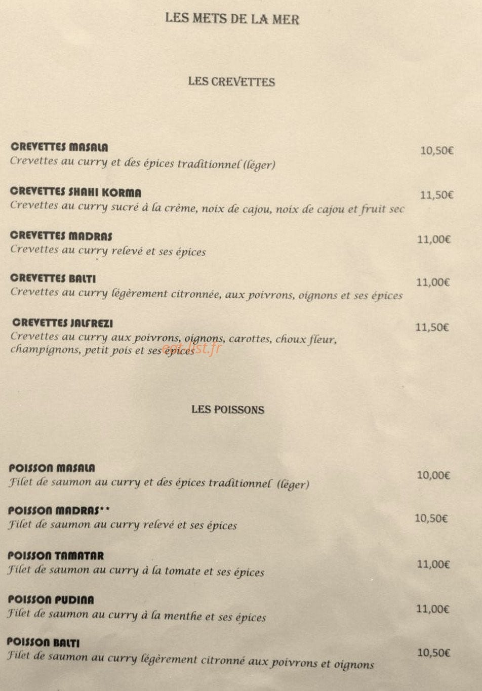 Le Shalimar — carte page 7