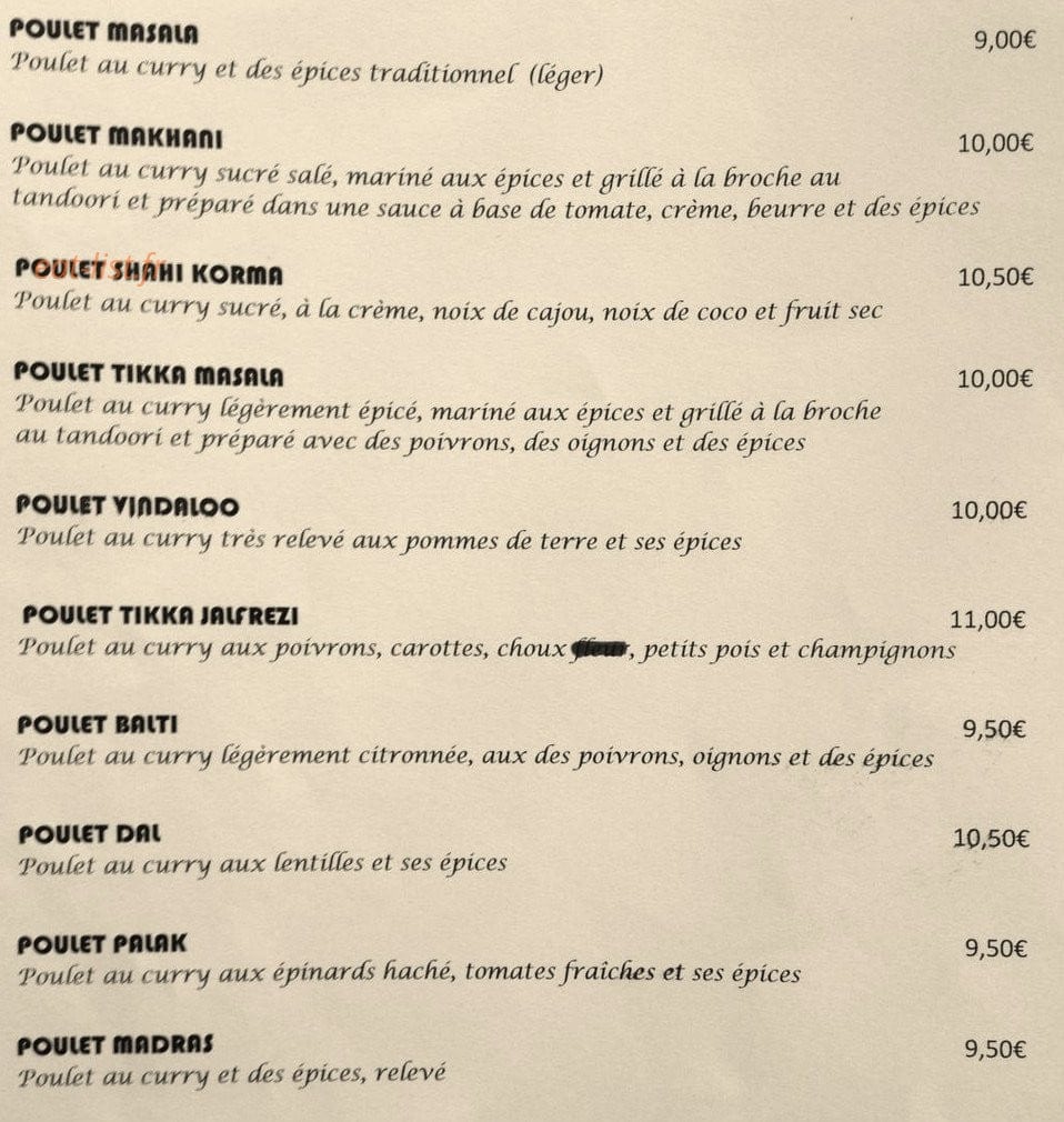 Le Shalimar — carte page 6