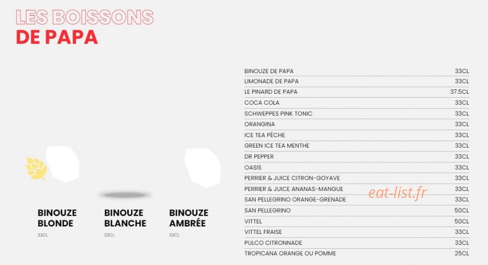 Les Burgers de Papa — carte page 5