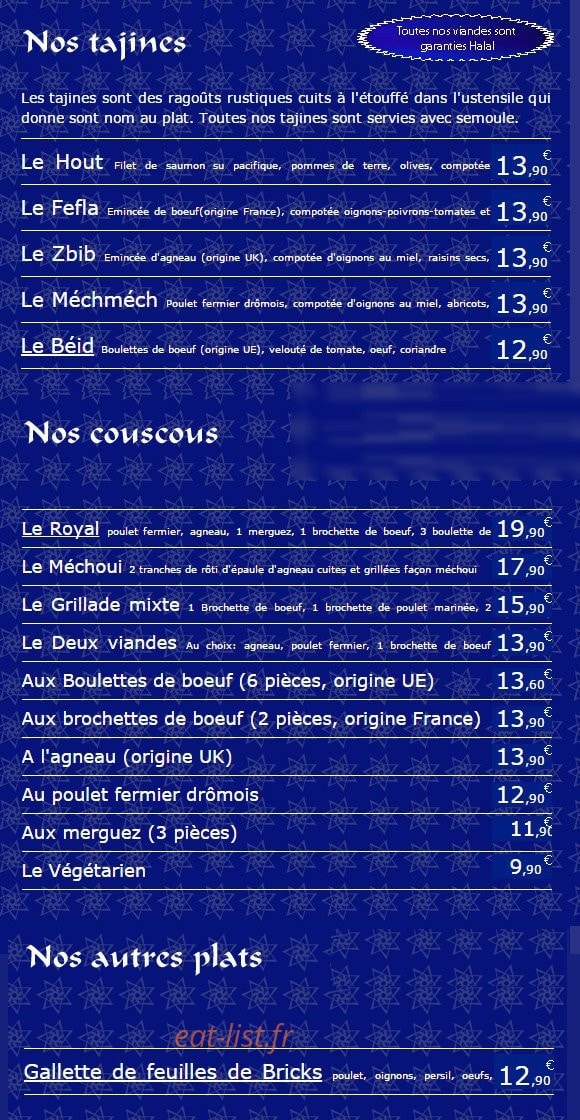 Mamounia — carte page 2