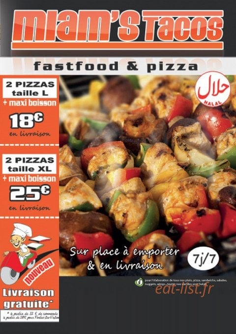 Miam's Tacos — carte page 1