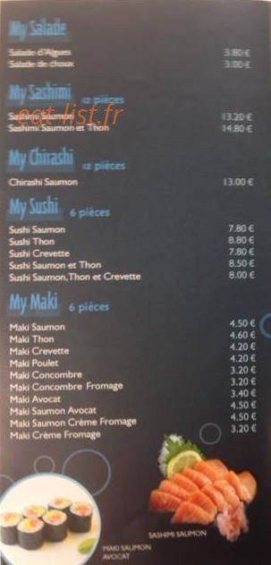 My Sushi — carte page 1