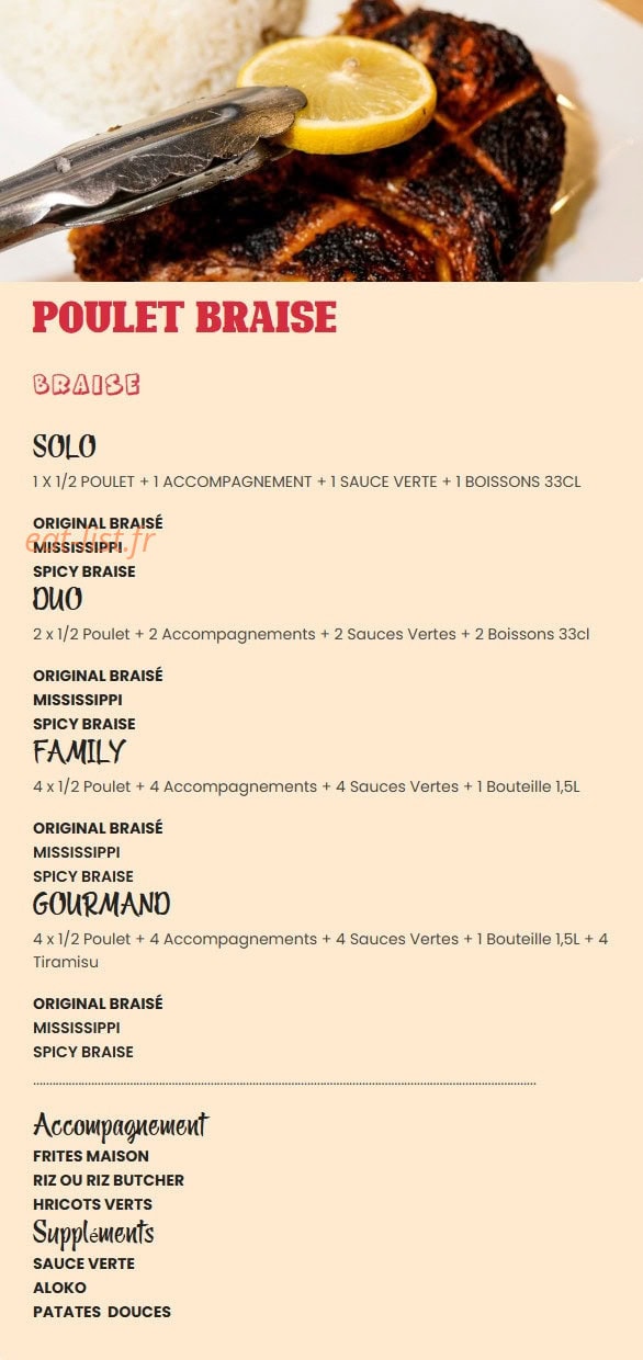 O'braisé — carte page 1